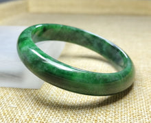 Load image into Gallery viewer, 10% OF- 57/58/59mm Certified Natural 3 Color Jadeite Emerald A*Jade HandCarved Lucky Bracelet Bangle GX641