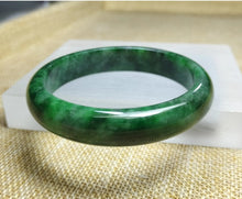 Load image into Gallery viewer, 10% OF- 57/58/59mm Certified Natural 3 Color Jadeite Emerald A*Jade HandCarved Lucky Bracelet Bangle GX641