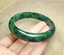 Load image into Gallery viewer, 10% OF- 57/58/59mm Certified Natural 3 Color Jadeite Emerald A*Jade HandCarved Lucky Bracelet Bangle GX641