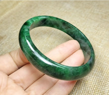 Load image into Gallery viewer, 10% OF- 57/58/59mm Certified Natural 3 Color Jadeite Emerald A*Jade HandCarved Lucky Bracelet Bangle GX641
