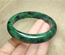 Load image into Gallery viewer, 10% OF- 57/58/59mm Certified Natural 3 Color Jadeite Emerald A*Jade HandCarved Lucky Bracelet Bangle GX641