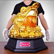 Load image into Gallery viewer, Chinese Feng Shui Good Fortune Wealth Lucky Gold Money Toad Statue Home/Office Decor Sculpture Craft Living Room TV Cabinet Fortune Ornament Housewarming Gift