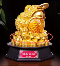 Load image into Gallery viewer, Chinese Feng Shui Good Fortune Wealth Lucky Gold Money Toad Statue Home/Office Decor Sculpture Craft Living Room TV Cabinet Fortune Ornament Housewarming Gift