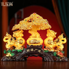 Load image into Gallery viewer, Chinese Feng Shui Good Fortune Wealth Lucky Gold Money Toad Statue Home/Office Decor Sculpture Craft Living Room TV Cabinet Fortune Ornament Housewarming Gift