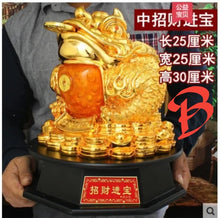 Load image into Gallery viewer, Chinese Feng Shui Good Fortune Wealth Lucky Gold Money Toad Statue Home/Office Decor Sculpture Craft Living Room TV Cabinet Fortune Ornament Housewarming Gift
