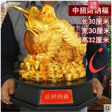 Load image into Gallery viewer, Chinese Feng Shui Good Fortune Wealth Lucky Gold Money Toad Statue Home/Office Decor Sculpture Craft Living Room TV Cabinet Fortune Ornament Housewarming Gift