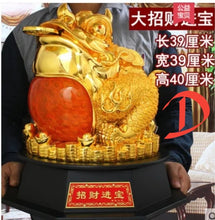 Load image into Gallery viewer, Chinese Feng Shui Good Fortune Wealth Lucky Gold Money Toad Statue Home/Office Decor Sculpture Craft Living Room TV Cabinet Fortune Ornament Housewarming Gift