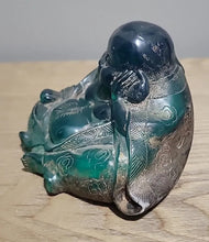 Load image into Gallery viewer, Chinese Feng Shui Good Fortune Wealth Amber Blessing Happy Buddha Statue Home/Office Decor Sculpture Craft Living Room TV Cabinet Fortune Ornament Housewarming Gift