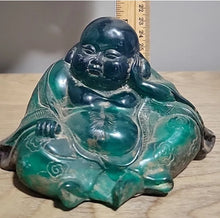Load image into Gallery viewer, Chinese Feng Shui Good Fortune Wealth Amber Blessing Happy Buddha Statue Home/Office Decor Sculpture Craft Living Room TV Cabinet Fortune Ornament Housewarming Gift