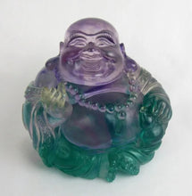 Load image into Gallery viewer, Chinese Feng Shui Good Fortune Wealth Amber Blessing Happy Buddha Statue Home/Office Decor Sculpture Craft Living Room TV Cabinet Fortune Ornament Housewarming Gift