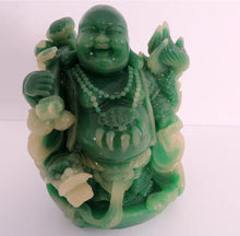 Load image into Gallery viewer, Chinese Feng Shui Good Fortune Wealth Gold Money Dragon Blessing Happy Buddha Statue Home/Office Decor Sculpture Craft Living Room TV Cabinet Fortune Ornament Housewarming Gift