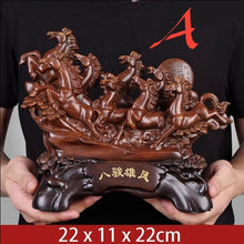 Load image into Gallery viewer, Chinese Feng Shui Good Fortune Wealth success 8 Running Horses Statue Home/Office Decor Sculpture Craft Living Room TV Cabinet Fortune Ornament Housewarming Gift
