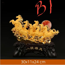 Load image into Gallery viewer, Chinese Feng Shui Good Fortune Wealth success 8 Running Horses Statue Home/Office Decor Sculpture Craft Living Room TV Cabinet Fortune Ornament Housewarming Gift