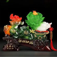 Load image into Gallery viewer, Chinese Feng Shui Good Fortune Wealth Gold Dragon/Pixui/Lion/Brave Troop Gourd Cabbage Statue Home/Office Decor Sculpture Craft Living Room TV Cabinet Fortune Ornament Housewarming Gift
