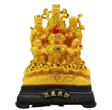 Load image into Gallery viewer, Chinese Feng Shui Good Fortune Wealth Blessing Fu Lu Shou 3 Gods Fortune Craft Statue Home/Office Decor Sculpture Craft Living Room TV Cabinet Fortune Ornament Housewarming Gift