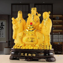 Load image into Gallery viewer, Chinese Feng Shui Good Fortune Wealth Blessing Fu Lu Shou 3 Gods Fortune Craft Statue Home/Office Decor Sculpture Craft Living Room TV Cabinet Fortune Ornament Housewarming Gift
