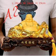 Load image into Gallery viewer, Chinese Feng Shui Good Fortune Wealth Blessing Fu Lu Shou 3 Gods of Wealth Craft Statue Home/Office Decor Sculpture Craft Living Room TV Cabinet Fortune Ornament Housewarming Gift