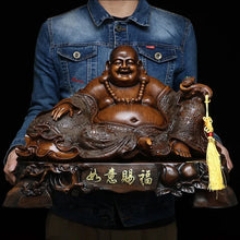 Load image into Gallery viewer, Chinese Feng Shui Good Fortune Wealth Blessing Fu Lu Shou 3 Gods of Wealth Craft Statue Home/Office Decor Sculpture Craft Living Room TV Cabinet Fortune Ornament Housewarming Gift