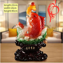 Load image into Gallery viewer, Chinese Feng Shui Lucky Cabbage Gold Fish Statue Wealth Home/Office Decor Sculpture Craft Living Room TV Cabinet Fortune Ornament Housewarming Gift