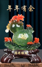 Load image into Gallery viewer, Chinese Feng Shui Lucky Money Coin Gourd Statue Wealth Home/Office Decor Sculpture Craft Living Room TV Cabinet Fortune Ornament Housewarming Gift