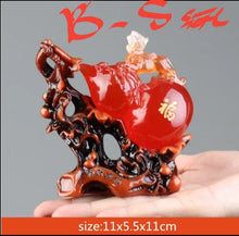Load image into Gallery viewer, Chinese Feng Shui Lucky Money Coin Gourd Pixiu Statue Wealth Home/Office Decor Sculpture Craft Living Room TV Cabinet Fortune Ornament Housewarming Gift
