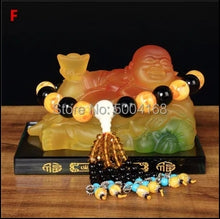 Load image into Gallery viewer, Chinese Feng Shui Good Fortune Blessing Happy Buddha Statue Wealth Home/Office Decor Sculpture Craft Living Room TV Cabinet Fortune Ornament Housewarming Gift