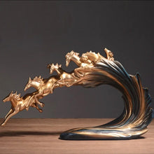 Load image into Gallery viewer, Chinese Feng Shui Good Fortune Wealth success 8 Running Horses Statue Home/Office Decor Sculpture Craft Living Room TV Cabinet Fortune Ornament Housewarming Gift
