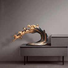 Load image into Gallery viewer, Chinese Feng Shui Good Fortune Wealth success 8 Running Horses Statue Home/Office Decor Sculpture Craft Living Room TV Cabinet Fortune Ornament Housewarming Gift