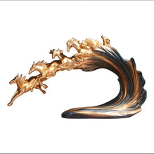 Load image into Gallery viewer, Chinese Feng Shui Good Fortune Wealth success 8 Running Horses Statue Home/Office Decor Sculpture Craft Living Room TV Cabinet Fortune Ornament Housewarming Gift