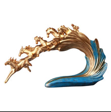 Load image into Gallery viewer, Chinese Feng Shui Good Fortune Wealth success 8 Running Horses Statue Home/Office Decor Sculpture Craft Living Room TV Cabinet Fortune Ornament Housewarming Gift