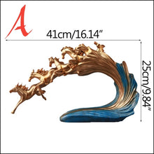 Load image into Gallery viewer, Chinese Feng Shui Good Fortune Wealth success 8 Running Horses Statue Home/Office Decor Sculpture Craft Living Room TV Cabinet Fortune Ornament Housewarming Gift