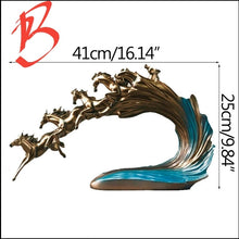 Load image into Gallery viewer, Chinese Feng Shui Good Fortune Wealth success 8 Running Horses Statue Home/Office Decor Sculpture Craft Living Room TV Cabinet Fortune Ornament Housewarming Gift