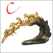 Load image into Gallery viewer, Chinese Feng Shui Good Fortune Wealth success 8 Running Horses Statue Home/Office Decor Sculpture Craft Living Room TV Cabinet Fortune Ornament Housewarming Gift