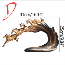 Load image into Gallery viewer, Chinese Feng Shui Good Fortune Wealth success 8 Running Horses Statue Home/Office Decor Sculpture Craft Living Room TV Cabinet Fortune Ornament Housewarming Gift