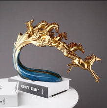 Load image into Gallery viewer, Chinese Feng Shui Good Fortune Wealth success 8 Running Horses Statue Home/Office Decor Sculpture Craft Living Room TV Cabinet Fortune Ornament Housewarming Gift