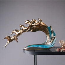 Load image into Gallery viewer, Chinese Feng Shui Good Fortune Wealth success 8 Running Horses Statue Home/Office Decor Sculpture Craft Living Room TV Cabinet Fortune Ornament Housewarming Gift