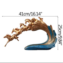 Load image into Gallery viewer, Chinese Feng Shui Good Fortune Wealth success 8 Running Horses Statue Home/Office Decor Sculpture Craft Living Room TV Cabinet Fortune Ornament Housewarming Gift