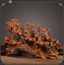Load image into Gallery viewer, Chinese Feng Shui Good Fortune Wealth success 8 Running Horses Statue Home/Office Decor Sculpture Craft Living Room TV Cabinet Fortune Ornament Housewarming Gift