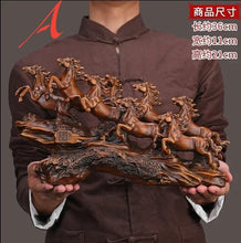 Load image into Gallery viewer, Chinese Feng Shui Good Fortune Wealth success 8 Running Horses Statue Home/Office Decor Sculpture Craft Living Room TV Cabinet Fortune Ornament Housewarming Gift