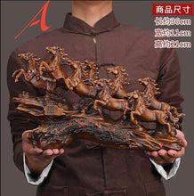 Load image into Gallery viewer, Chinese Feng Shui Good Fortune Wealth success 8 Running Horses Statue Home/Office Decor Sculpture Craft Living Room TV Cabinet Fortune Ornament Housewarming Gift