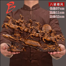 Load image into Gallery viewer, Chinese Feng Shui Good Fortune Wealth success 8 Running Horses Statue Home/Office Decor Sculpture Craft Living Room TV Cabinet Fortune Ornament Housewarming Gift