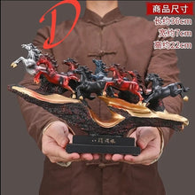Load image into Gallery viewer, Chinese Feng Shui Good Fortune Wealth success 8 Running Horses Statue Home/Office Decor Sculpture Craft Living Room TV Cabinet Fortune Ornament Housewarming Gift