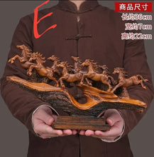 Load image into Gallery viewer, Chinese Feng Shui Good Fortune Wealth success 8 Running Horses Statue Home/Office Decor Sculpture Craft Living Room TV Cabinet Fortune Ornament Housewarming Gift