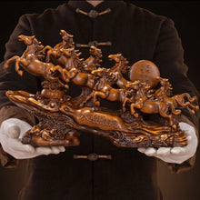 Load image into Gallery viewer, Chinese Feng Shui Good Fortune Wealth success 8 Running Horses Statue Home/Office Decor Sculpture Craft Living Room TV Cabinet Fortune Ornament Housewarming Gift