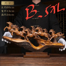 Load image into Gallery viewer, Chinese Feng Shui Good Fortune Wealth success 8 Running Horses Statue Home/Office Decor Sculpture Craft Living Room TV Cabinet Fortune Ornament Housewarming Gift