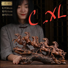 Load image into Gallery viewer, Chinese Feng Shui Good Fortune Wealth success 8 Running Horses Statue Home/Office Decor Sculpture Craft Living Room TV Cabinet Fortune Ornament Housewarming Gift