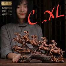 Load image into Gallery viewer, Chinese Feng Shui Good Fortune Wealth success 8 Running Horses Statue Home/Office Decor Sculpture Craft Living Room TV Cabinet Fortune Ornament Housewarming Gift