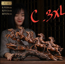 Load image into Gallery viewer, Chinese Feng Shui Good Fortune Wealth success 8 Running Horses Statue Home/Office Decor Sculpture Craft Living Room TV Cabinet Fortune Ornament Housewarming Gift