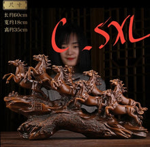 Load image into Gallery viewer, Chinese Feng Shui Good Fortune Wealth success 8 Running Horses Statue Home/Office Decor Sculpture Craft Living Room TV Cabinet Fortune Ornament Housewarming Gift