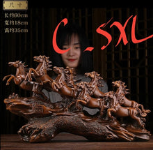 Load image into Gallery viewer, Chinese Feng Shui Good Fortune Wealth success 8 Running Horses Statue Home/Office Decor Sculpture Craft Living Room TV Cabinet Fortune Ornament Housewarming Gift